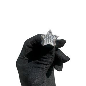 925 Sterling Silver Star Ring Size 8 - Minimalist Silver Star Motif